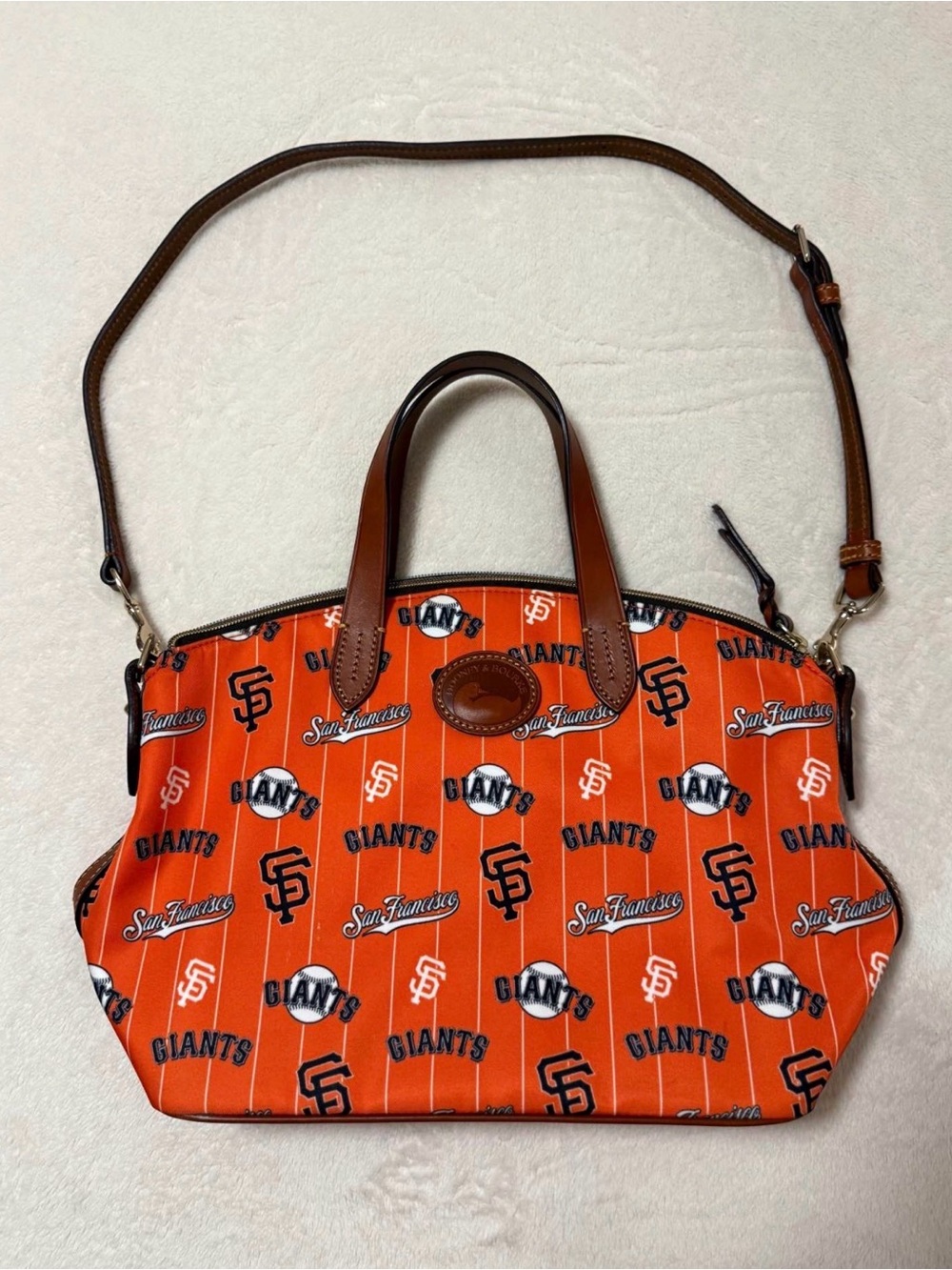 Dooney & Bourke San Francisco Giants Orange Tote with Brown Trim